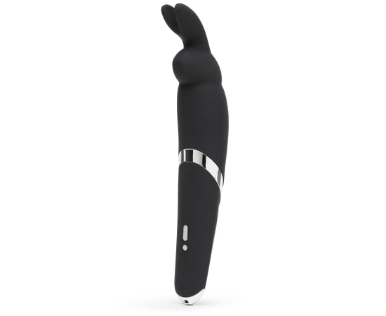 Черный вибратор Rabbit Rechargeable Wand Vibrator - 26,7 см., фото 