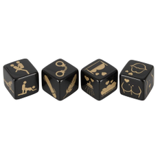 Набор кубиков для секс-игр, Цвет: черный с золотистым, фото 