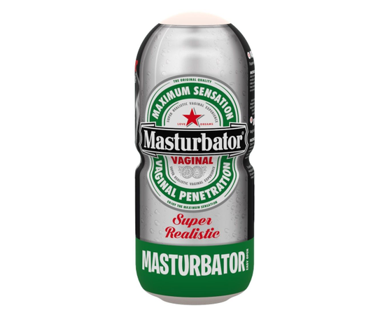 Стилизованный под пивную банку мастурбатор-вагина Vagina Beer Masturbator, фото 