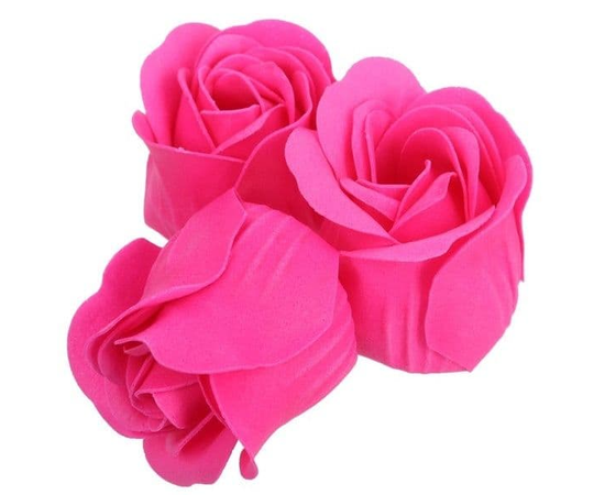 Розовые мыльные розы в шкатулке-сердце "С любовью" - 3 шт., фото 