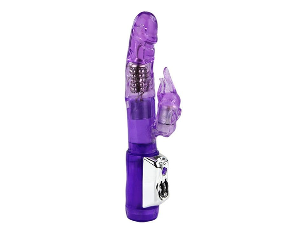Фиолетовый вибратор Super Sex Rabbit - 21,5 см., фото 