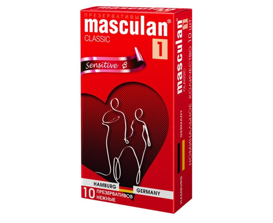 Нежные презервативы Masculan Classic 1 Sensitive - 10 шт., фото 