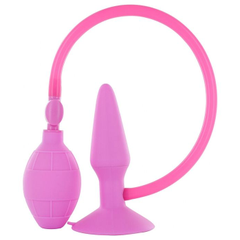 Розовая анальная пробка с расширением Inflatable Butt Plug Small - 10 см., фото 