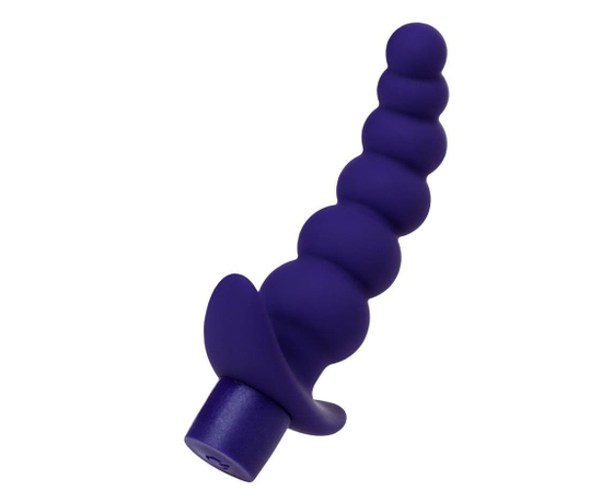 Фиолетовый силиконовый анальный вибратор Dandy - 13,5 см., фото 