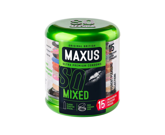 Презервативы в металлическом кейсе MAXUS Mixed - 15 шт., фото 