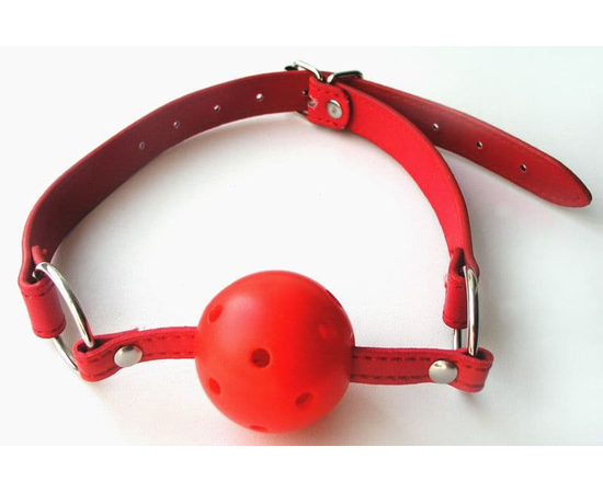 Красный пластиковый кляп-шарик Ball Gag, фото 