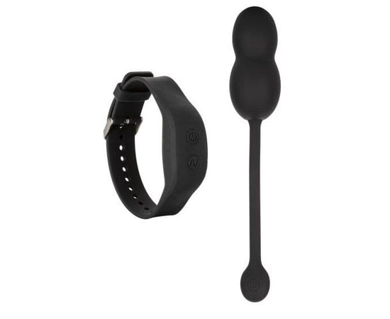 Черные вагинальные виброшарики с браслетом-пультом Wristband Remote Ultra-Soft Kegel System, фото 