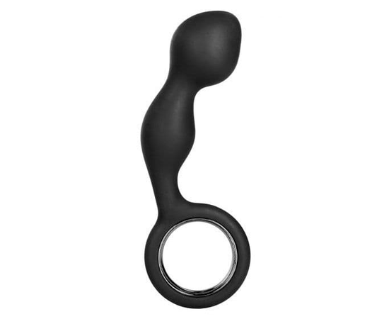 Черный анальный стимулятор Silicone Booty Exciter - 10,75 см., фото 