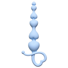 Голубая анальная цепочка Begginers Beads - 18 см., фото 