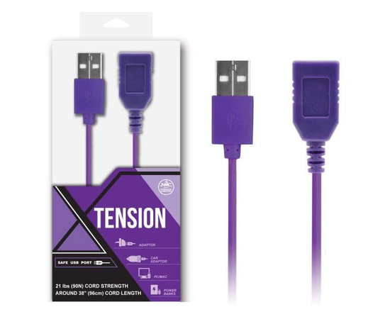 Фиолетовый удлинитель USB-провода - 100 см., Цвет: фиолетовый, фото 