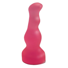 Гелевый розовый массажёр простаты без вибрации - 13,5 см., фото 