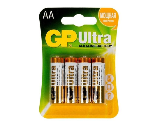 Батарейки алкалиновые GP Ultra Alkaline AA/LR6 - 4 шт., фото 