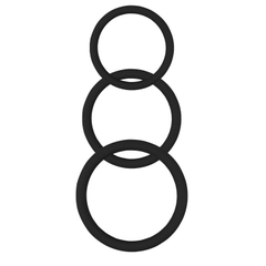 Набор из 3 черных эрекционных колец Magnum Force Cock Ring, фото 