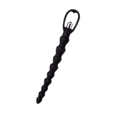 Черная анальная цепочка с вибрацией A-toys - 32,7 см., фото 