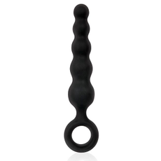Черный анальный стимулятор-елочка с ограничительным колечком - 8,5 см., фото 