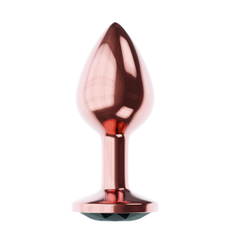 Пробка цвета розового золота с кристаллом Diamond Shine L - 8,3 см., Длина: 8.30, Цвет: золотистый, Дополнительный цвет: Черный, фото 