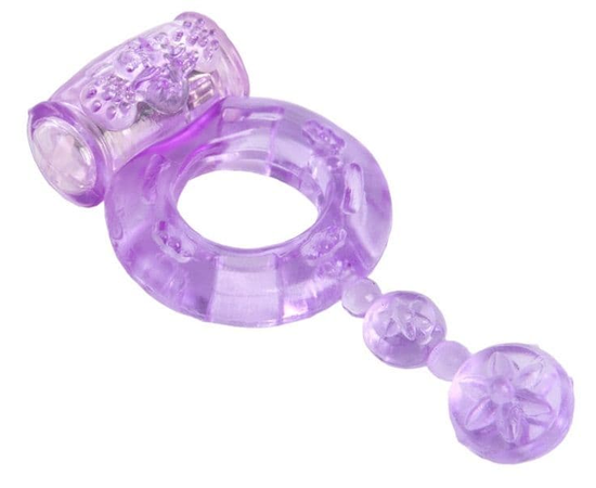 Фиолетовое эрекционное кольцо с вибратором, фото 