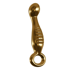 Золотистый фаллоимитатор с крупной головкой для массажа G-точки - 18 см., Цвет: золотистый, фото 