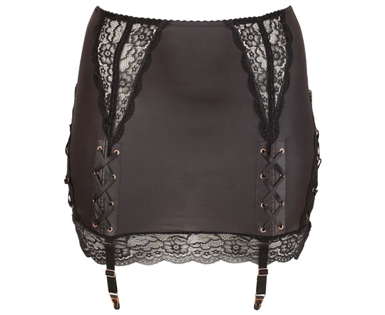 Облегающая юбка-пояс с пажами для чулок, Цвет: черный, Размер: 4X, фото 