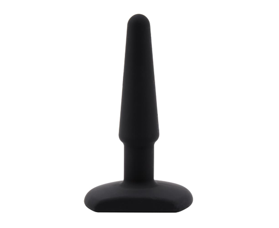 Черная анальная втулка Silicone Butt Plug 4" - 11 см., фото 