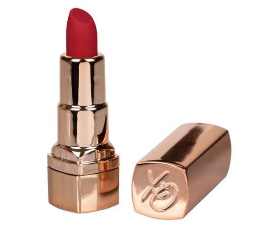 Золотистый вибратор-помада с красным мягким кончиком Hide & Play Rechargeable Lipstick, фото 