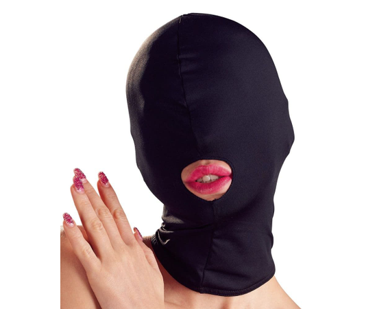 Черная закрытая маска с отверстием для рта, фото 