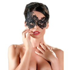 Асимметричная ажурная маска на глаза, Цвет: черный, фото 