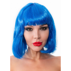 Синий парик-каре с челкой, Цвет: синий, фото 