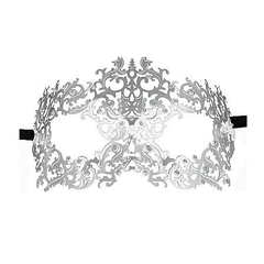 Серебристая металлическая маска Forrest Queen Masquerade, Цвет: серебристый, фото 