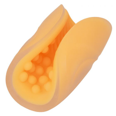 Оранжевый рельефный мастурбатор Dual Grip, фото 