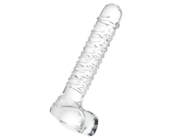 Стеклянный прозрачный фаллоимитатор Sexus Glass - 21 см., Цвет: прозрачный, фото 