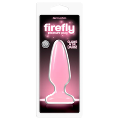 Розовая, светящаяся в темноте анальная пробка Firefly Pleasure Plug Medium Pink - 12,7 см., фото 
