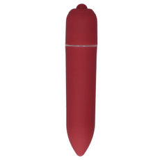 Удлинённая вибропуля Power Bullet Black - 8,3 см., Цвет: красный, фото 
