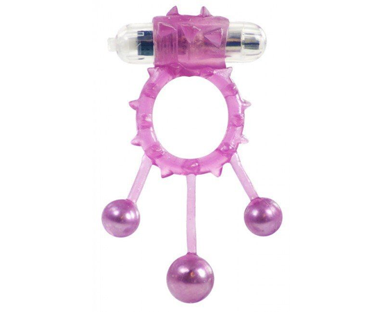 Фиолетовое эрекционное виброкольцо Ball Banger Cock, фото 