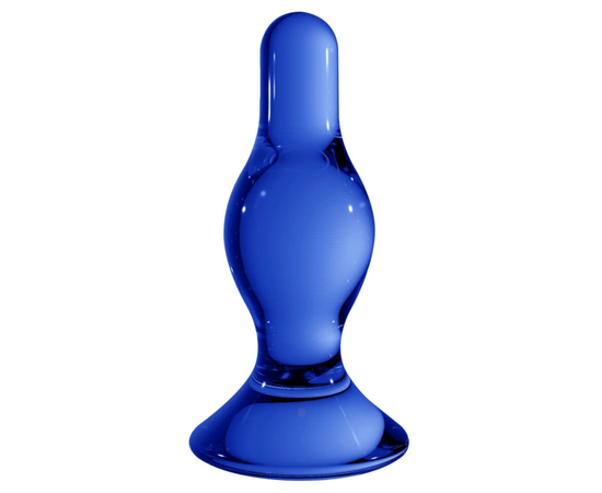 Синяя стеклянная анальная пробка Classy - 11,5 см., фото 