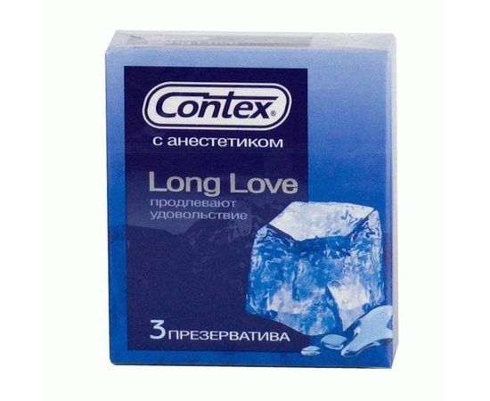 Презервативы с продлевающей смазкой Contex Long Love - 3 шт., фото 