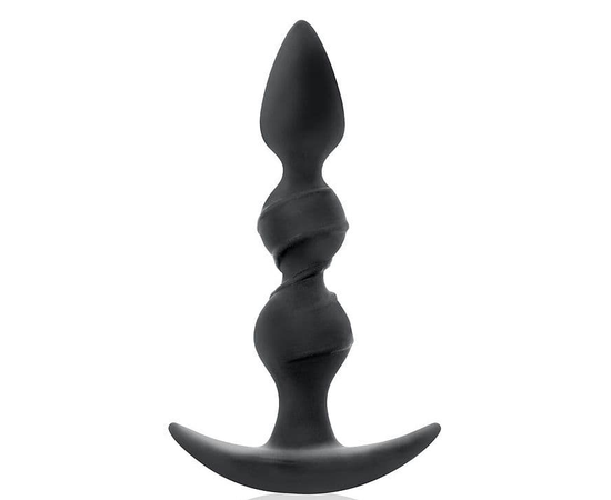 Черная витая пробка-елочка с ограничителем - 16 см., фото 