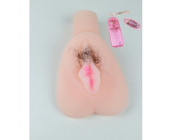 Мастурбатор-вагина с волосиками и вибрацией, фото 