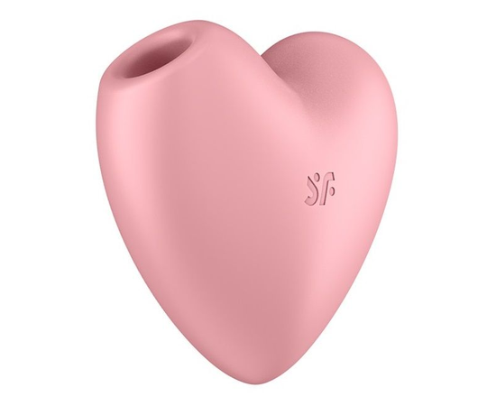 Розовый вибромассажер Cutie Heart с вакуум-волновой стимуляцией, Длина: 7.50, Цвет: розовый, фото 