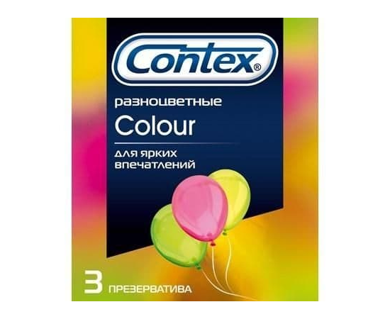 Разноцветные презервативы CONTEX Colour - 3 шт., фото 