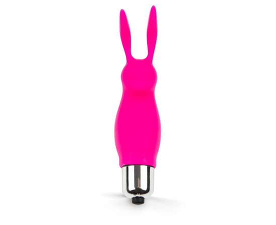 Розовый мини-вибратор в форме кролика - 9 см., фото 