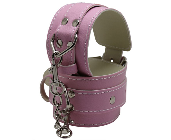 Розовые регулируемые наручники с фиксацией на карабинах, фото 