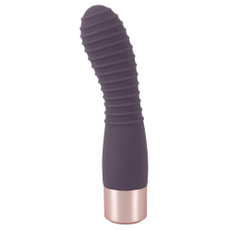 Фиолетовый вибратор с ребрышками Elegant Flexy Vibe - 15 см., фото 