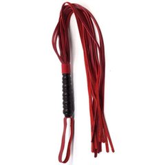 Красная многохвостовая плеть с черной ручкой - 82 см., фото 