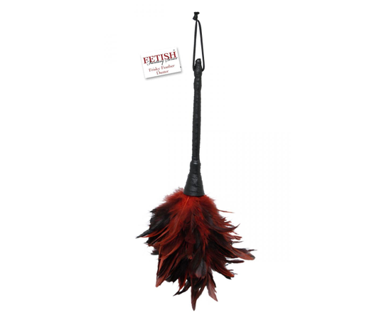 Кисточка с красно-чёрными пёрышками FRISKY FEATHER DUSTER - 36 см., фото 