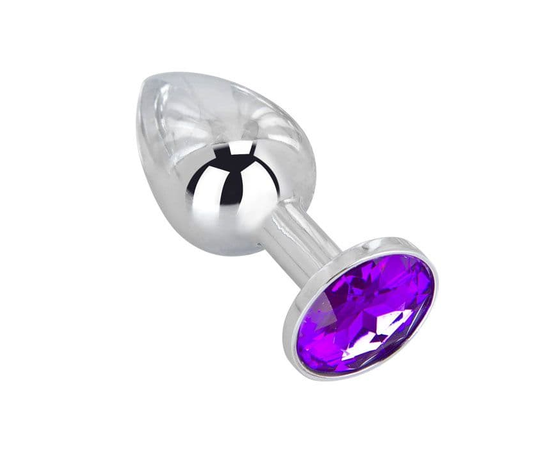 Мини-плаг из стали с фиолетовым кристаллом Violet Dream - 6,5 см., фото 