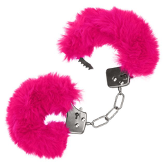 Металлические наручники с мехом Ultra Fluffy Furry Cuffs, Длина: 27.25, Цвет: розовый, фото 