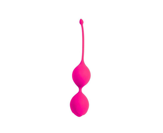 Розовые двойные вагинальные шарики с хвостиком Cosmo, Цвет: розовый, фото 