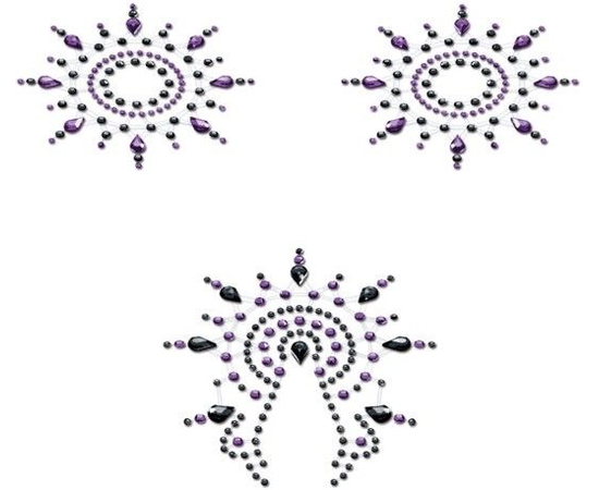 Набор наклеек из фиолетовых и черных страз Petits Joujoux Gloria, Цвет: фиолетовый с черным, фото 