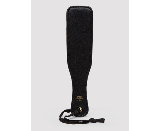 Черная шлепалка Bound to You Faux Leather Small Spanking Paddle - 25,4 см., фото 